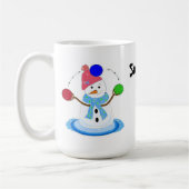 Jonglierender Schneemann Kaffeetasse (Links)