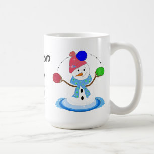 Jonglierender Schneemann Kaffeetasse