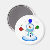 Jonglierender Schneemann Magnet (Vorderseite/Rückseite)