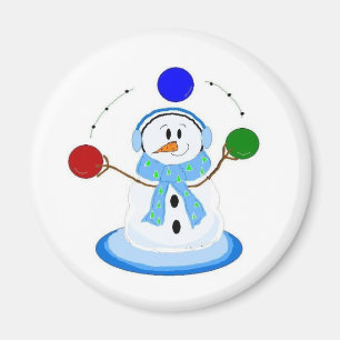 Jonglierender Schneemann Magnet