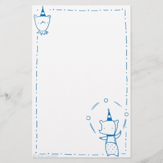 Jonglierender Zirkus-Bär Briefpapier (Vorderseite)