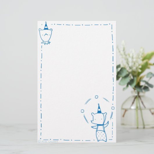 Jonglierender Zirkus-Bär Briefpapier (Stehend Vorderseite)