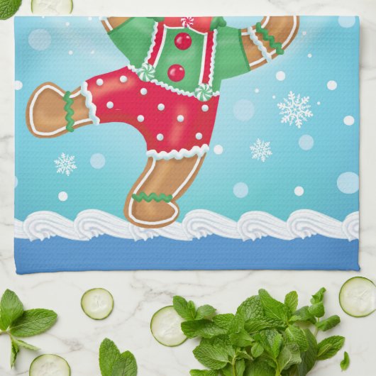 Jonglierendes Lebkuchen-Mann-Geschirrtuch Geschirrtuch (Gefaltet)