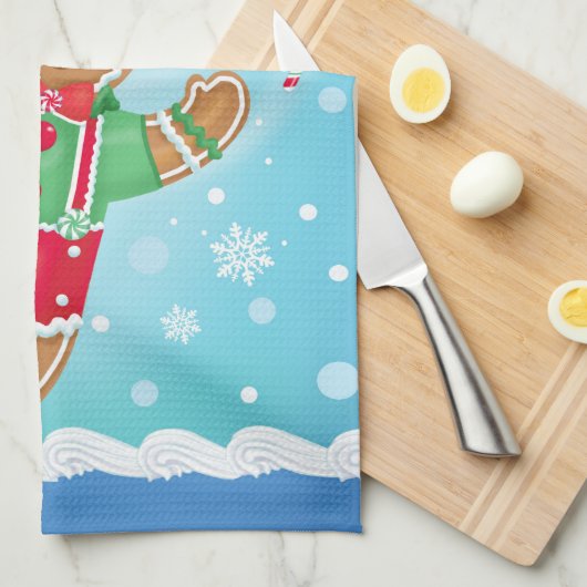 Jonglierendes Lebkuchen-Mann-Geschirrtuch Geschirrtuch (Viertel Falte)