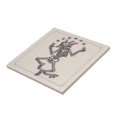 Jonglierendes Spaßvogel-Skelett II Fliese (Seite)