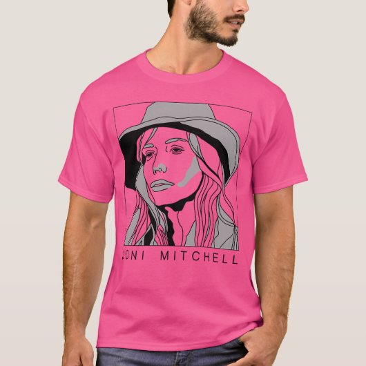 Joni Mitchell Minimal Style Fan Art Design T-Shirt (Vorderseite)