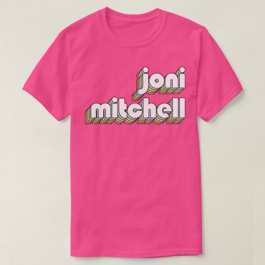 Joni Mitchell Retro Rainbow Typografie Faded Style T-Shirt (Design vorne)