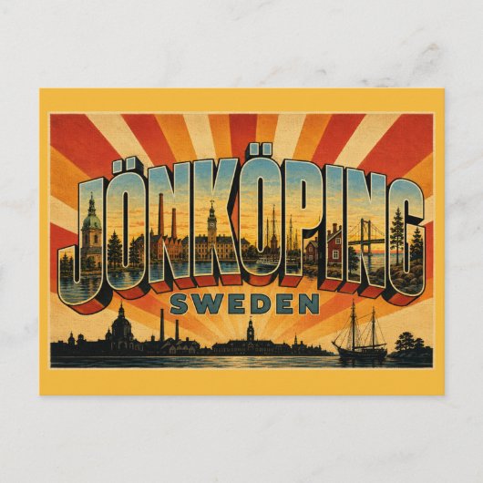 Jönköping Schweden, der Vätternsee Postkarte (Vorderseite)