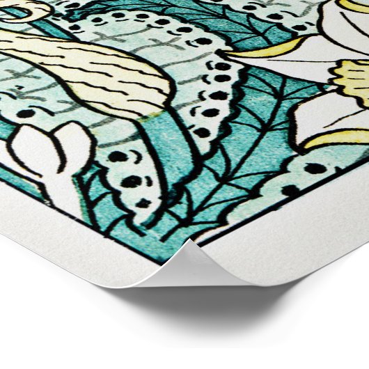 Jonquil Blume pattern, Art Nouveau Poster (Ecke)