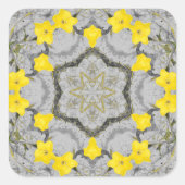 Jonquil-Harmonierad Quadratischer Aufkleber (Vorderseite)