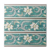 Jonquil Stripe Art Nouveau Keramik Tile Fliese (Vorderseite)