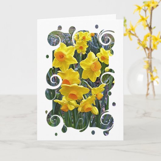 Jonquils Blank Greeting Card Karte (Gelbe Blume)