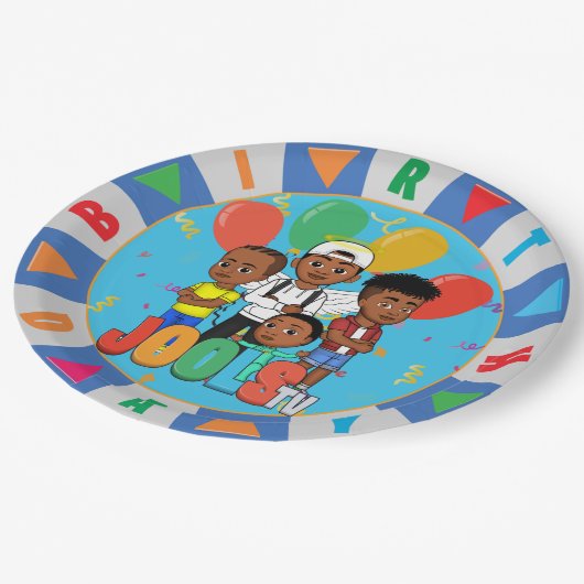 JOOLS TV ®️ Blue 9 in Round Paper Tellers Pappteller (Schrägansicht)