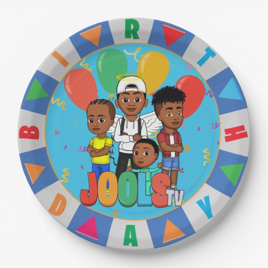 JOOLS TV ®️ Blue 9 in Round Paper Tellers Pappteller (Vorderseite)