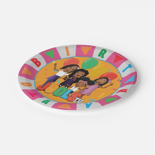 JOOLS TV ®️ Pink 7 in Dessertplatte Pappteller (Schrägansicht)