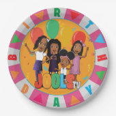 JOOLS TV ®️ Pink 9 in Rundpapier Pappteller (Vorderseite)