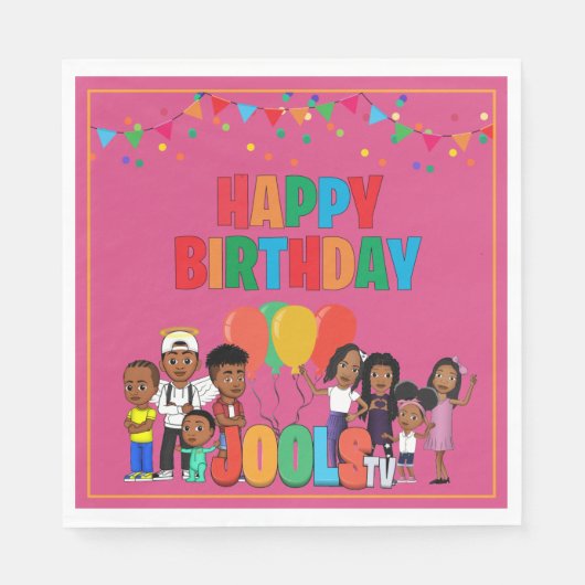 JOOLS TV ®️ Pink Paper 6.5 in Napkins Serviette (Vorderseite)