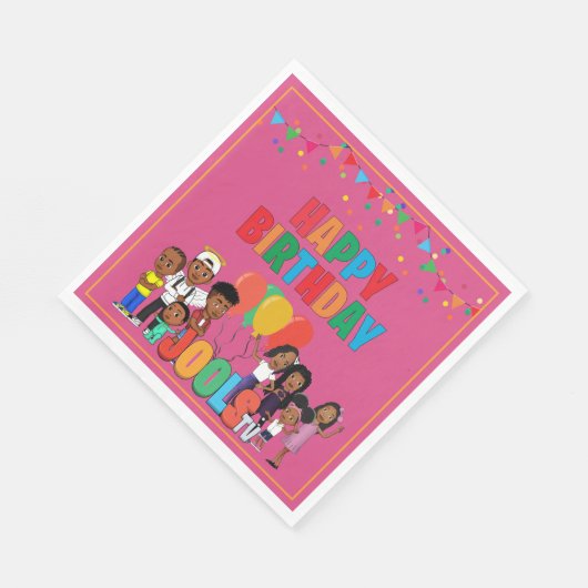 JOOLS TV ®️ Pink Paper 6.5 in Napkins Serviette (Ecke)