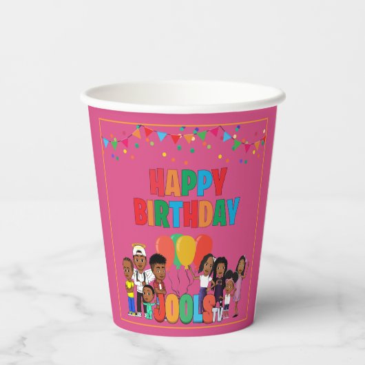 JOOLS TV ®️ Pink Paper Cups Pappbecher (Rückseite)