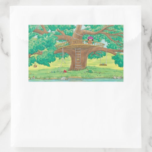 Joone-Baumhüttensticker Rechteckiger Aufkleber (Tasche)