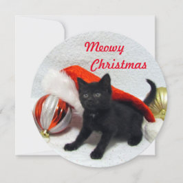Joons Round Christmas Card - Niedliches Cat Pic Feiertagskarte