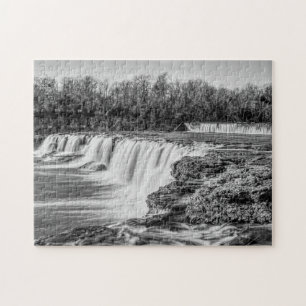 Joplin Grand Falls Überblick Grayscale Puzzle