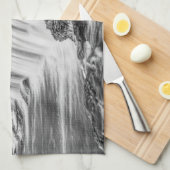 Joplin Grand Falls Übersicht Grayscale Geschirrtuch (Viertel Falte)