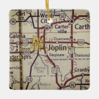 Joplin Missouri Vintage Karte Keramikornament