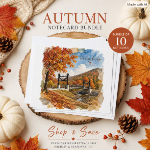 Joplin MO Tin Cup Bridge im Herbst Personalisiert Mitteilungskarte