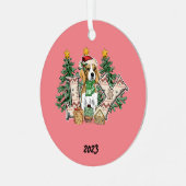 Joppy Puppy Christmas Ornament Aus Metall (Vorderseite links)