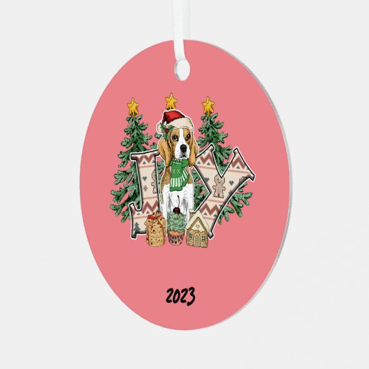 Joppy Puppy Christmas Ornament Aus Metall (Vorderseite links)