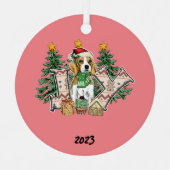 Joppy Puppy Christmas Ornament Aus Metall (Vorderseite)