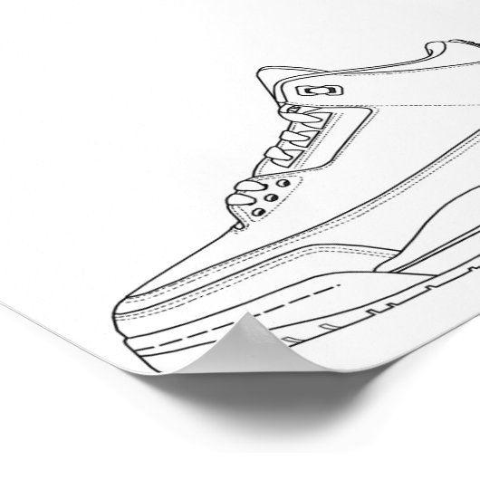 Jordan 3 Coloring Poster (Ecke)
