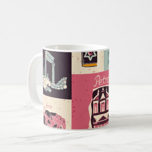 Jordan Culture Retro Illustrierte Symbole Kaffeetasse (Vorderseite Links)