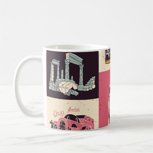 Jordan Culture Retro Illustrierte Symbole Kaffeetasse (Links)