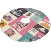 Jordan Culture Retro Illustrierte Symbole Polyester Weihnachtsbaumdecke (Schrägansicht)