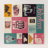 Jordan Culture Retro Illustrierte Symbole Puzzle (Horizontal)