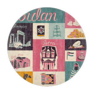 Jordan Culture Retro Illustrierte Symbole Schneidebrett