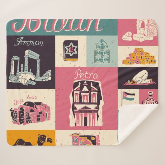 Jordan Culture Retro Illustrierte Symbole Sherpadecke (Vorderseite (Horizontal))