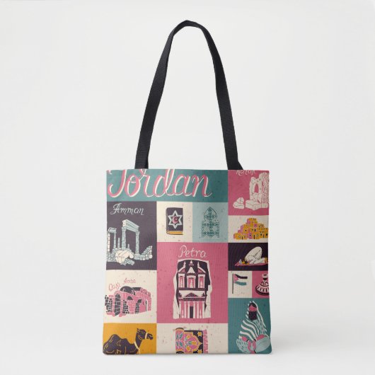 Jordan Culture Retro Illustrierte Symbole Tasche (Vorderseite)