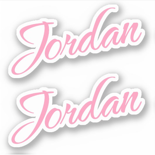Jordan Decorname in Pink x2 Aufkleber (Vorderseite)