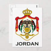 JORDAN - Emblem/Fahne/Wappen/Symbol Postkarte (Vorne/Hinten)
