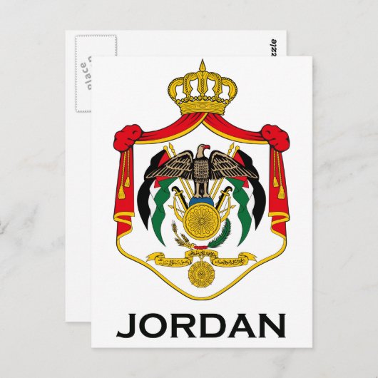 JORDAN - Emblem/Fahne/Wappen/Symbol Postkarte (Vorne/Hinten)