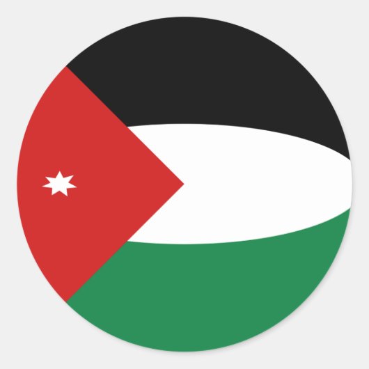 Jordan Fisheye Flag-Aufkleber Runder Aufkleber (Vorderseite)