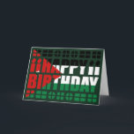 Jordan Flag Birthday Card Karte<br><div class="desc">Das Design auf dieser Geburtstagskarte der Weltflagge enthält die Worte "Happy Birthday",  hervorgehoben aus der jordanischen Flagge. Senden Sie spezielle jordanische Grüße an Freunde,  die die internationale Geste zu schätzen wissen. © 2011 FlagAndMap | Entwurf</div>