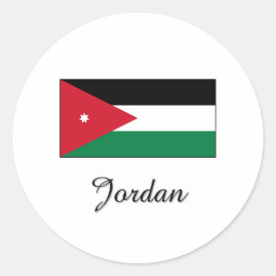 Jordan-Flag-Design Runder Aufkleber