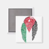 Jordan Flag Fingerprint Land Primekennung Magnet (Vorderseite/Rückseite)