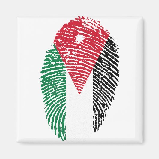 Jordan Flag Fingerprint Land Primekennung Magnet (Vorne)