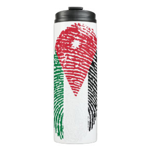 Jordan Flag Fingerprint Land Primekennung Thermosbecher
