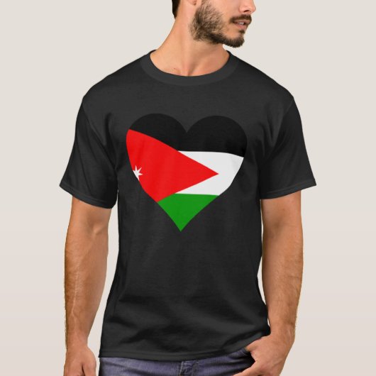 Jordan Flag Heart Jordan gibt Liebe Jordan T-Shirt (Vorderseite)